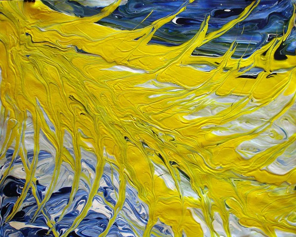 Yeller finger painting