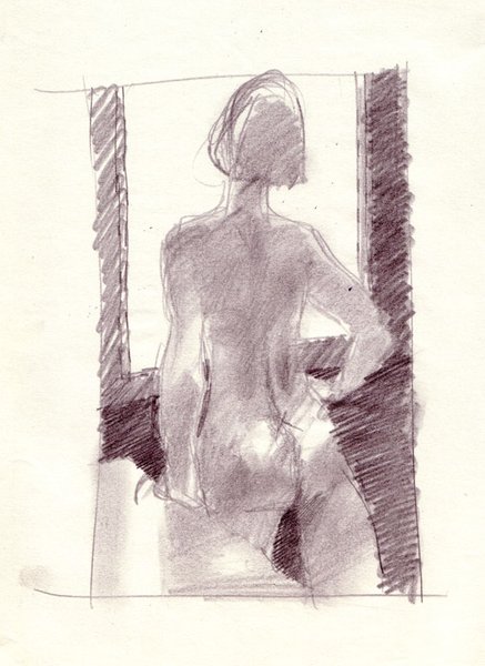 at the window
