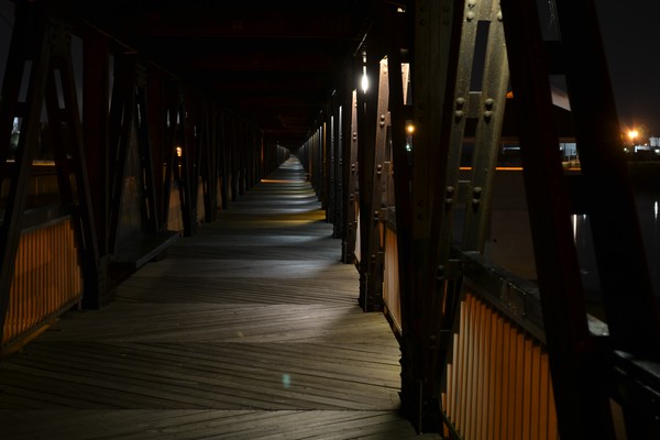 Christmas Night on Pedestrian Bridge