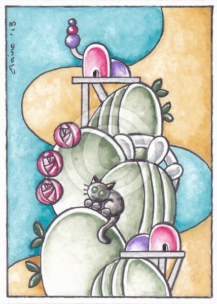 whimsical houses - pastel