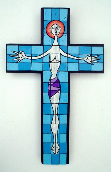 blue tile cross