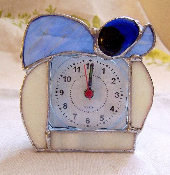 Clock in Stained glass frame