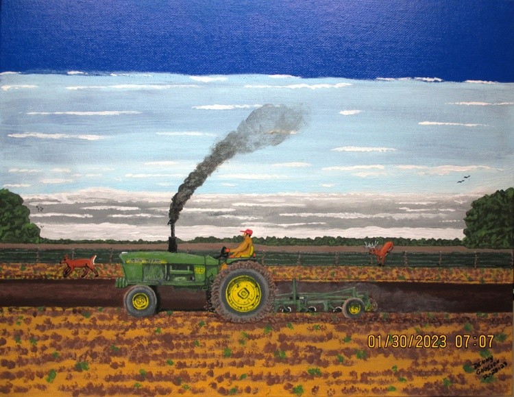 J D 4020 Diesel Tractor Plowing 1960's - 70's