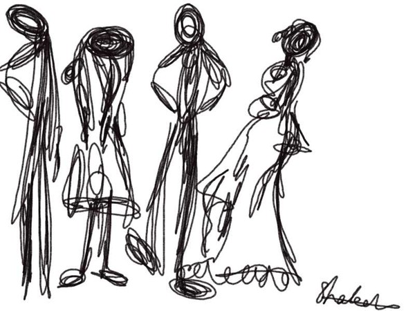 four figures in different poses