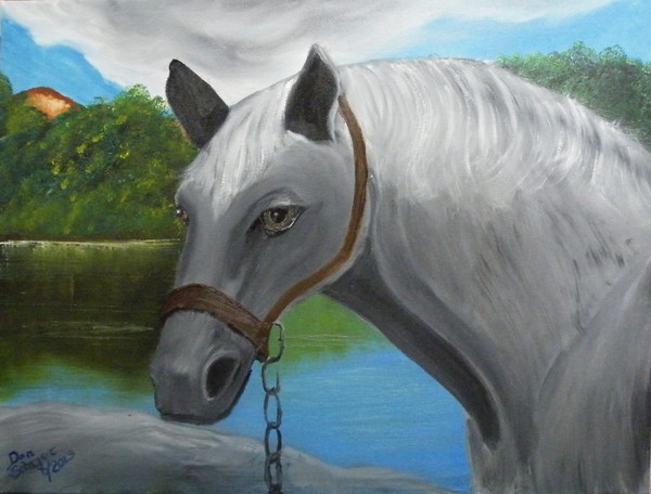 Old Grey at the Pond