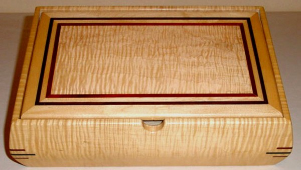 Curly Sugar Maple Wood Jewelry Box