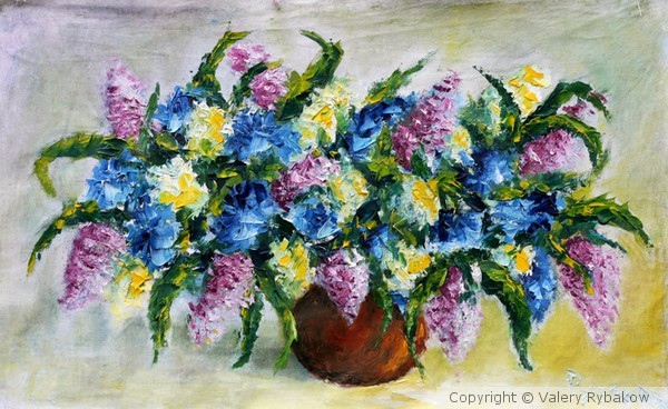 Oil painting VASE FRESH FLOWERS www.rybakow.com