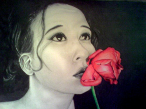 Girl with Rose