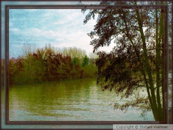 by the river