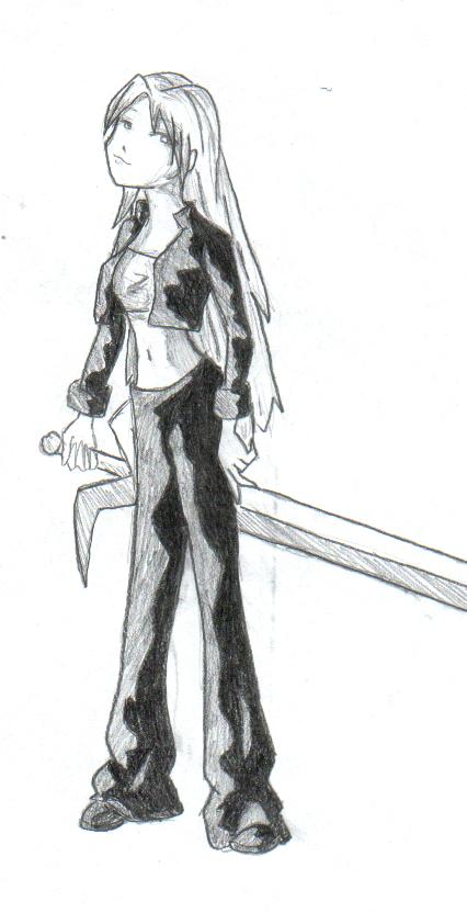 chick with sword