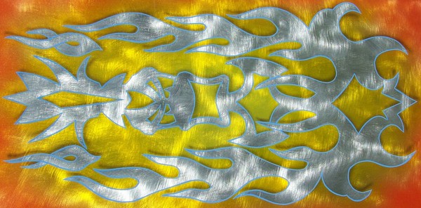 airbrush and enamel with metal work