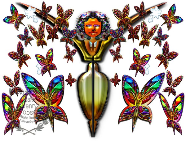 Butterfly Woman Flying Two B Landscape
