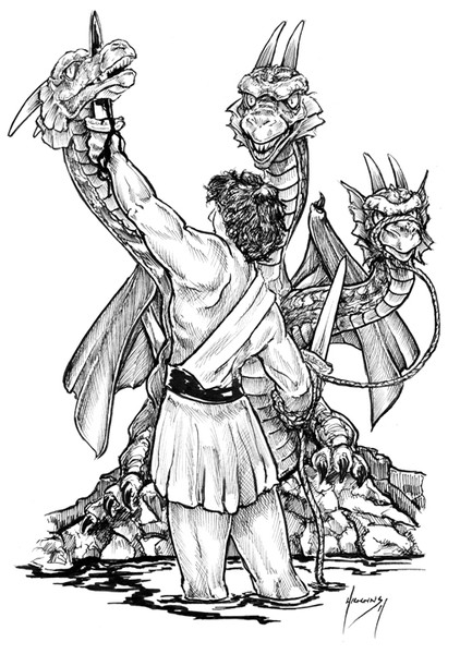 Cadmus Slaying Dragon