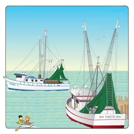 Good Night Georgia shrimp boats
