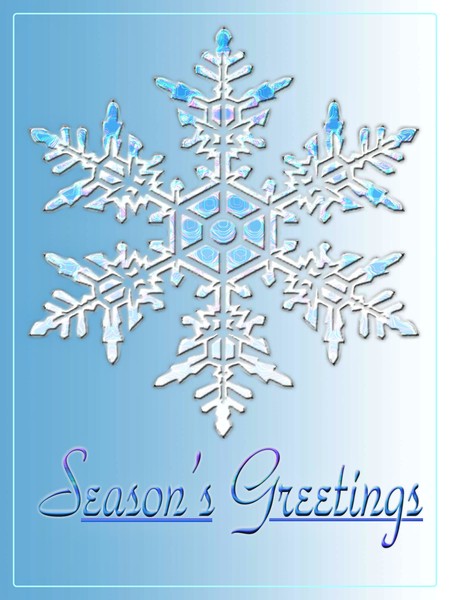 Ice Blue Snowflake for Cards