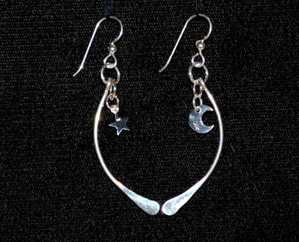 MOON AND STAR earrings by Cats Eye Gems