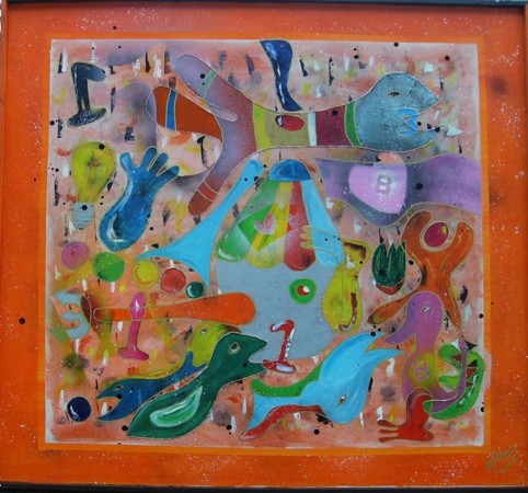 pequenaTELA ACRILICA MISTA 133X123 - QUANDO A VIDA E 1 MENTIRA