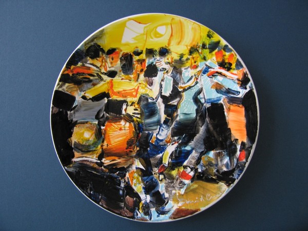 Tango 28 x 28 cm porcelain paint