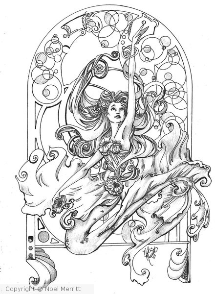 Mermaid and Flowers