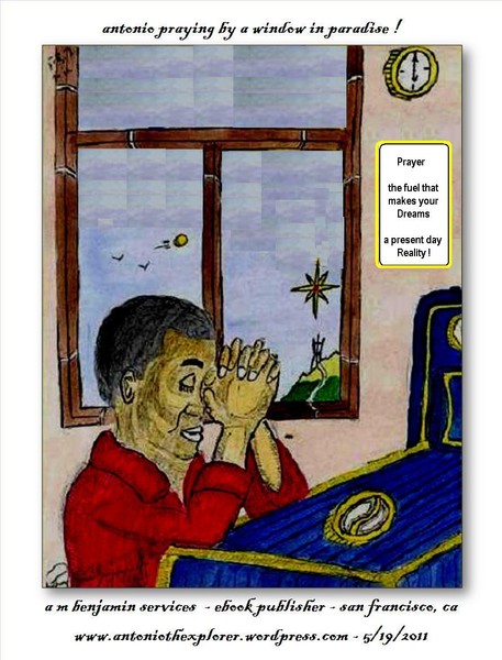 a young man in paradise praying 2
