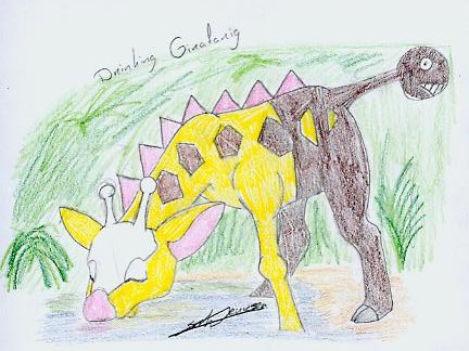Girafarig drinking
