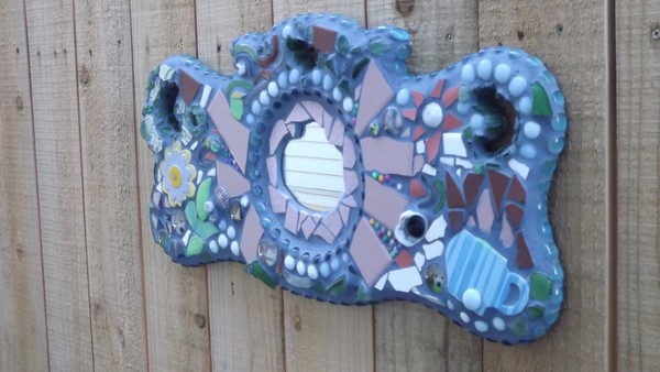 Funky Girl Blue Mosaic Mirror 24