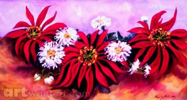 Daisies and Poinsettias