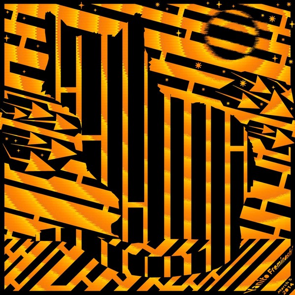 Yellow Cat Sitting on Fence Maze