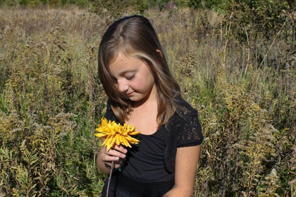 sunflower and child