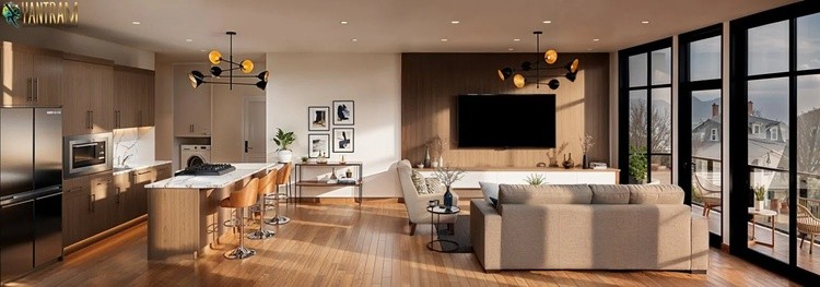 Exploring Elegance: Stunning Living Room Designs by Geneva's Premier 3D Architectural Visualization