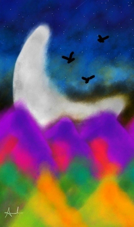 Digital moon landscape scenery... 