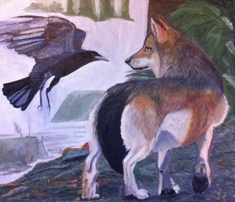 Crow and wolf 