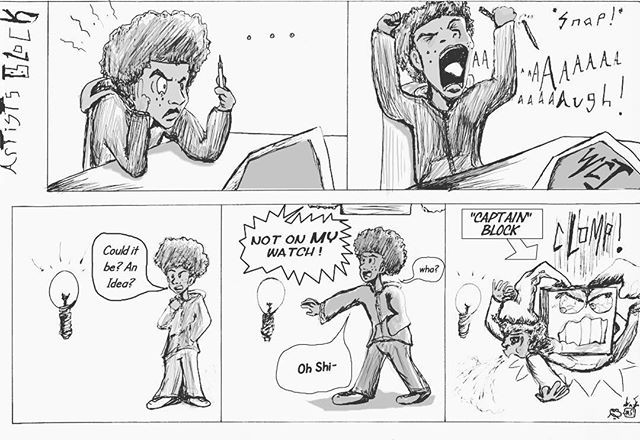 Captain Block comes for all comics comic writersblock artistblock captain block comes for all artist