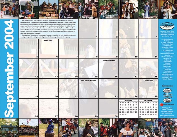 Calendar page design