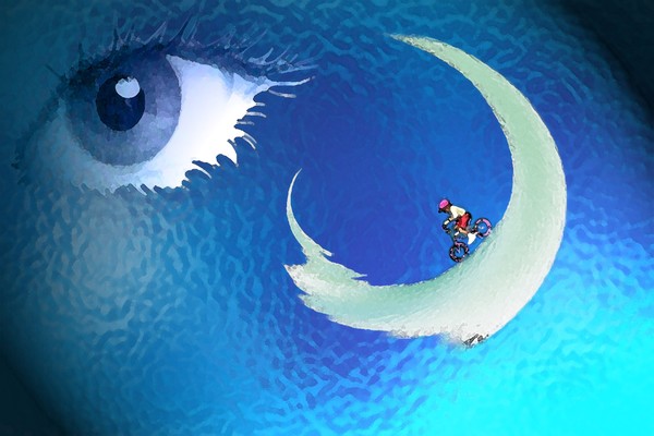 Boy on the moon