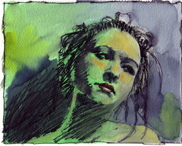Anna in green mode