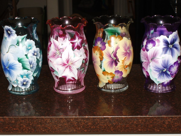 Florals on Glass Vases