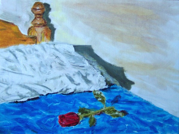 Still Life with Rose and Bed