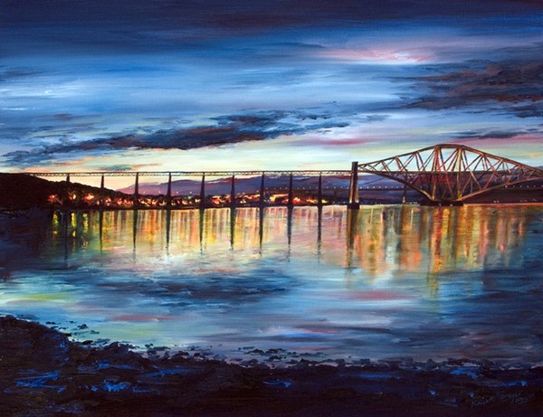 Forth Rail Bridge at dusk