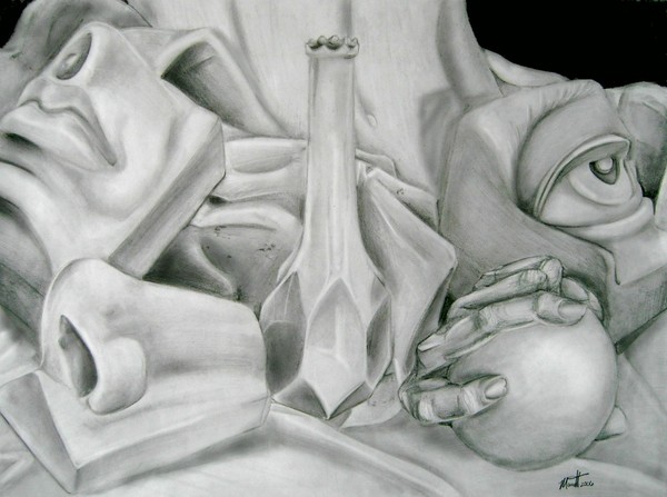 .Graphite Still Life.