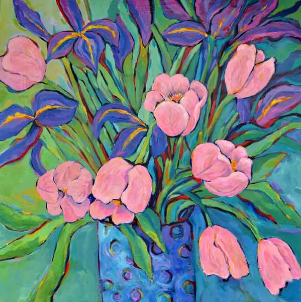 Irises and Tulips