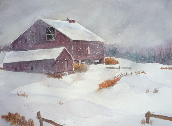 Abandoned Barn in Snow