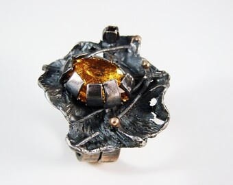 Silver Sculptur Ring Flower by Gomolka Art Studio (sold)