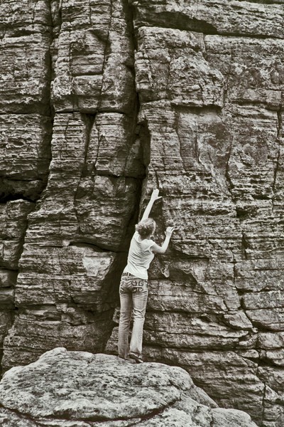 Barefoot climber