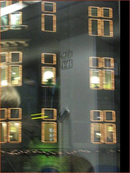 Christmas lights pass by