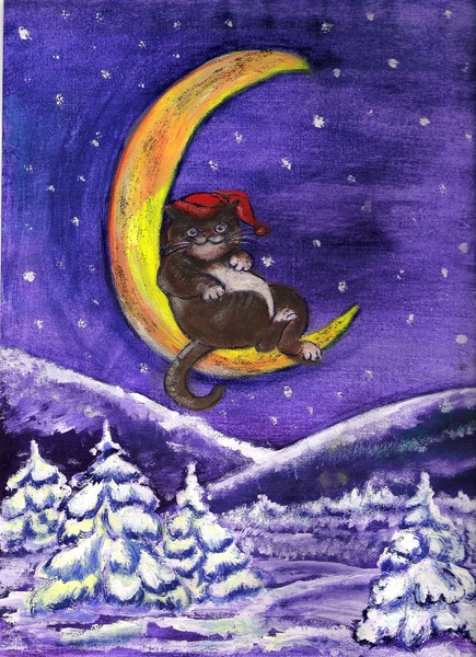 Cat In The Moon