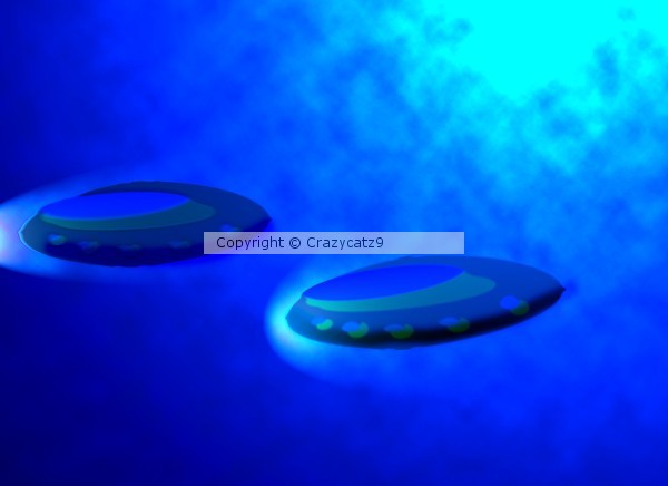 2 blue saucers