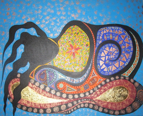 lying in the lap of the buddha