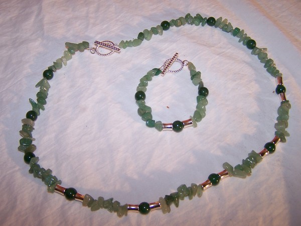 Green Adventurine necklace and bracelet for Mom