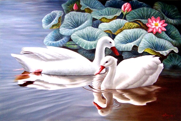 THE WATER OF THE LAKE GUIDING OF THE GHOSTLY SWANS
